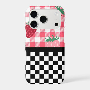 Whimsical Strawberries and Chequerboard