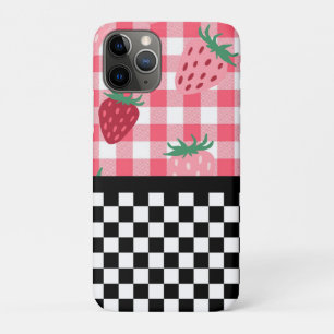 Whimsical Strawberries and Chequerboard  Case-Mate iPhone Case