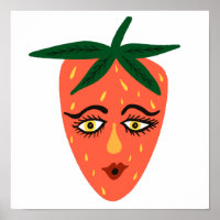 Whimsical Strawberry Art