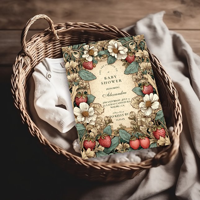 Whimsical Strawberry Forest Baby Shower Invitation (Creator Uploaded)