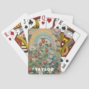 Whimsical Strawberry Patch Playing Cards