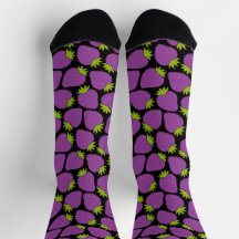 Whimsical Strawberry Pattern Halloween Purple