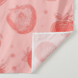 whimsical strawberry pattern on pink tapestry