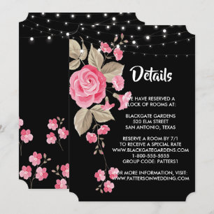 Whimsical String Lights Black Enclosure Invitation