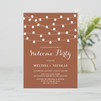Whimsical String Lights Terracotta Welcome Party