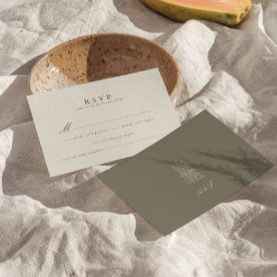 Whimsical Stripe Green Wedding RSVP Card