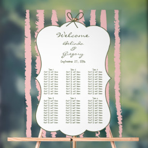 Whimsical Stripe Handwritten Wedding Seating Chart