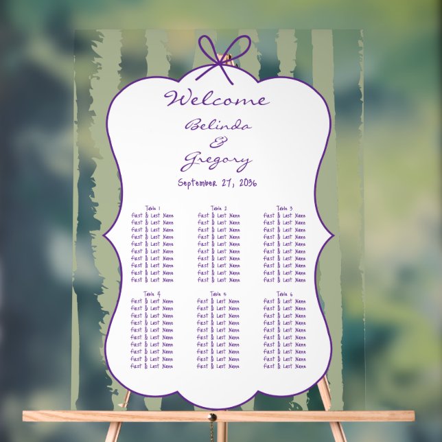 Whimsical Stripe Handwritten Wedding Seating Chart (Neutral)