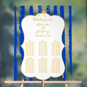 Whimsical Stripe Handwritten Wedding Seating Chart