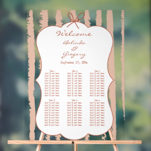 Whimsical Stripe Handwritten Wedding Seating Chart