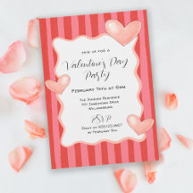 Whimsical Stripes and Hearts Valentines Day Party