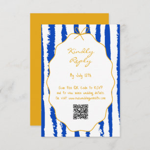 Whimsical Stripes Handwritten Painted Wedding  Enclosure Card