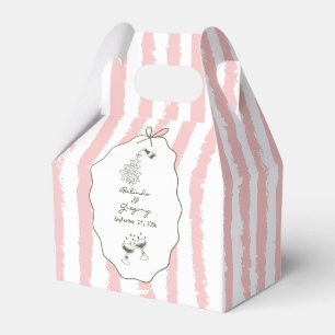 Whimsical Stripes Handwritten Painted Wedding  Favour Box