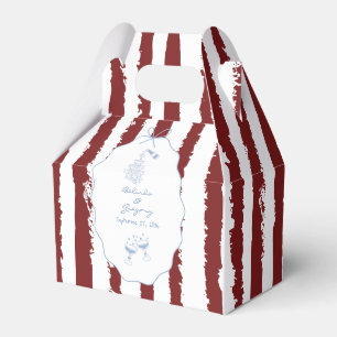 Whimsical Stripes Handwritten Painted Wedding  Favour Box