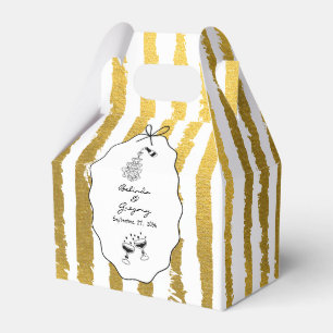 Whimsical Stripes Handwritten Painted Wedding  Favour Box