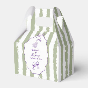 Whimsical Stripes Handwritten Painted Wedding  Favour Box
