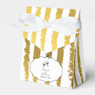 Whimsical Stripes Handwritten Painted Wedding Favour Box