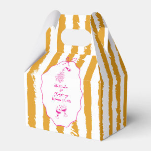 Whimsical Stripes Handwritten Painted Wedding  Favour Box