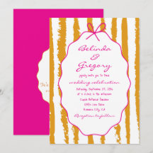 Whimsical Stripes Handwritten Painted Wedding 