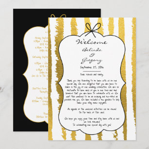 Whimsical Stripes Handwritten Painted Wedding  Programme