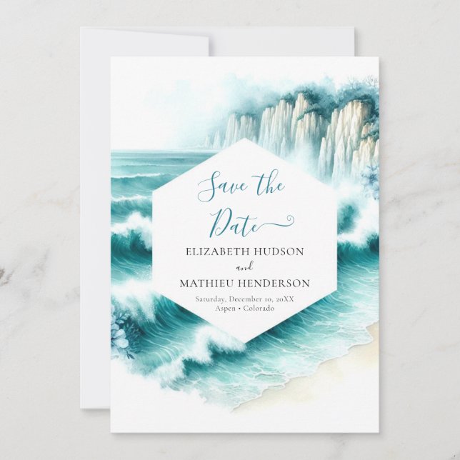  Whimsical Stylish Nautical Wedding Save The Date (Front)