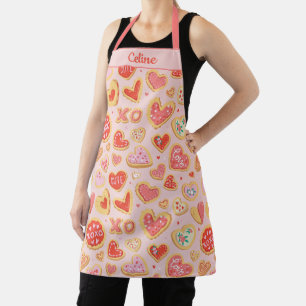 Whimsical Sugar Cookie Heart Design in Pink Apron
