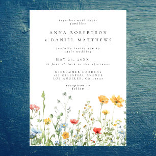 Whimsical Summer Floral Wedding Invitation