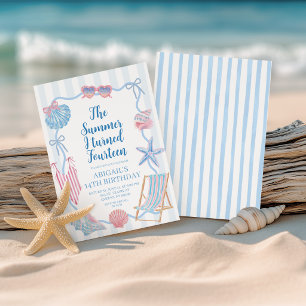 Whimsical Summer I turned thirteen TEEN birthday Invitation