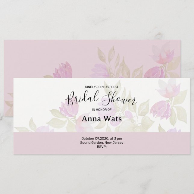 Whimsical Summer Watercolor Flowers Hand-painted (Front/Back)