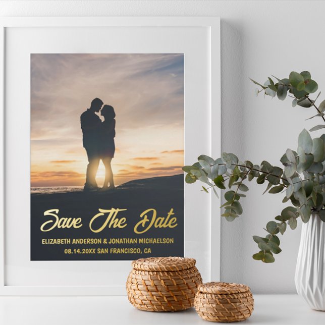 Whimsical Sunset Photo Wedding Save The Date (Creator Uploaded)