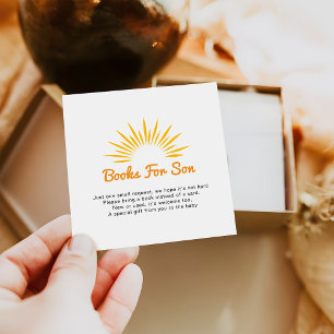 Whimsical Sunshine Baby Shower Books for Baby Enclosure Card