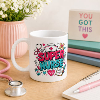 Whimsical Super Nurse Coffee Mug