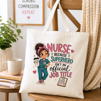 Whimsical Superhero Nurse Tote Bag
