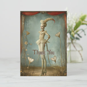 Whimsical Surreal Harlequin Character Thank You Card