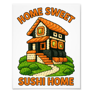 Whimsical Sushi House Foodie Cottage Photo Print