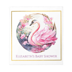Whimsical Swan Baby Shower Notepad