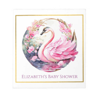 Whimsical Swan Baby Shower Notepad