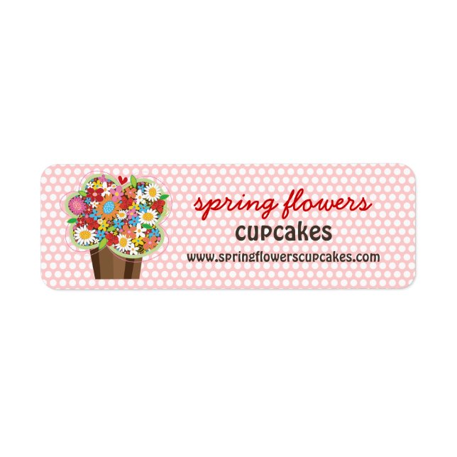 Whimsical Sweet Cupcake Spring Flowers Floral Chic (Front)