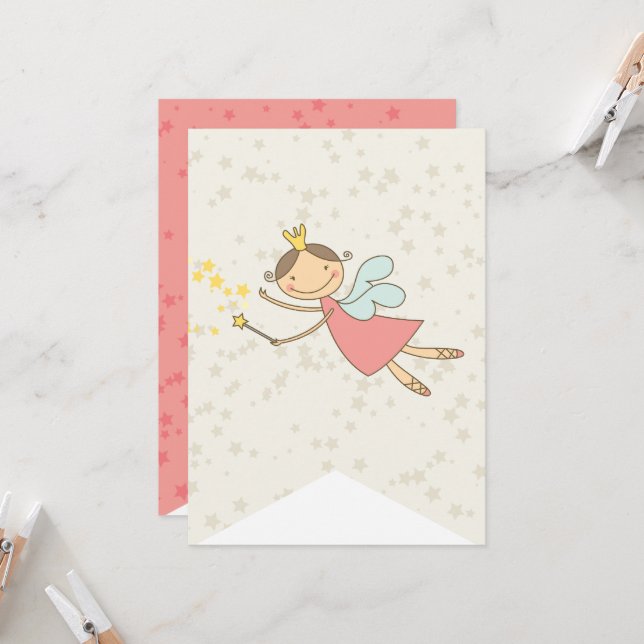 Whimsical Sweet Fairy Princess Girl Birthday Party (Front/Back In Situ)