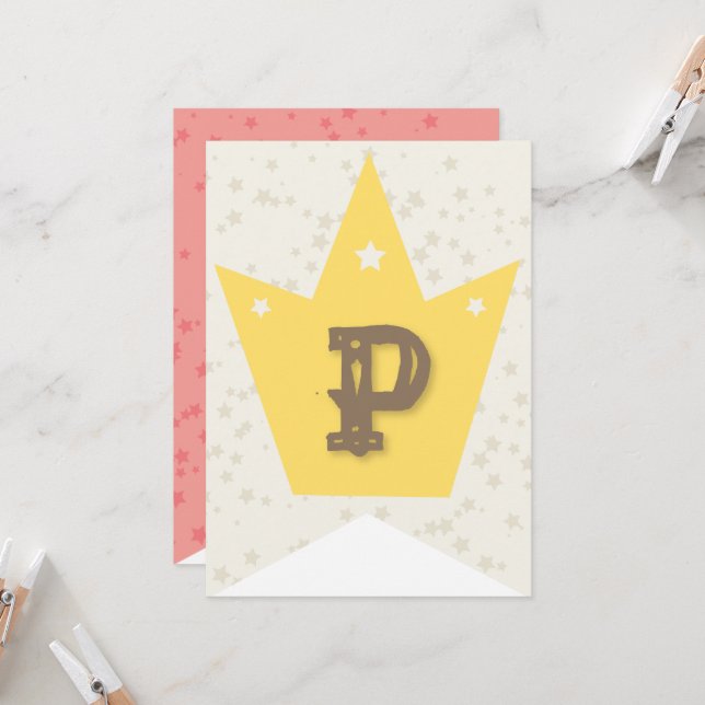 Whimsical Sweet Fairy Princess Girl Birthday Party Card (Front/Back In Situ)