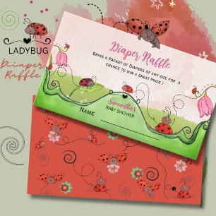 Whimsical Sweet Little Lady Ladybug Diaper Raffle  Enclosure Card