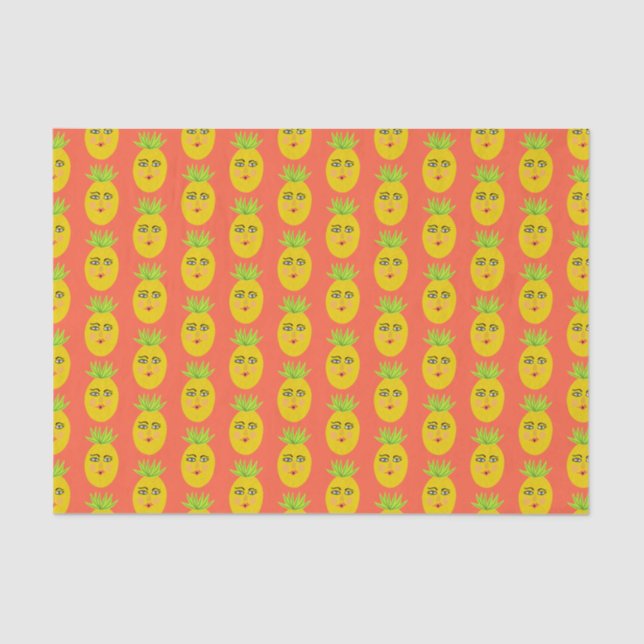 Whimsical Sweet Pineapple Gift Tissue Paper (Front)