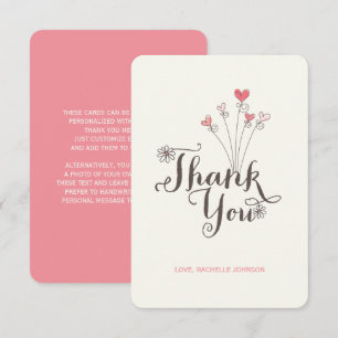Whimsical Sweet Pink Cake Daisy Girl 1st Birthday Thank You Card