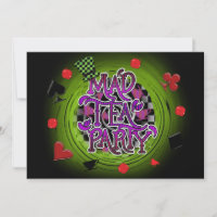 Whimsical Swirl MAD TEA PARTY Party Invitation