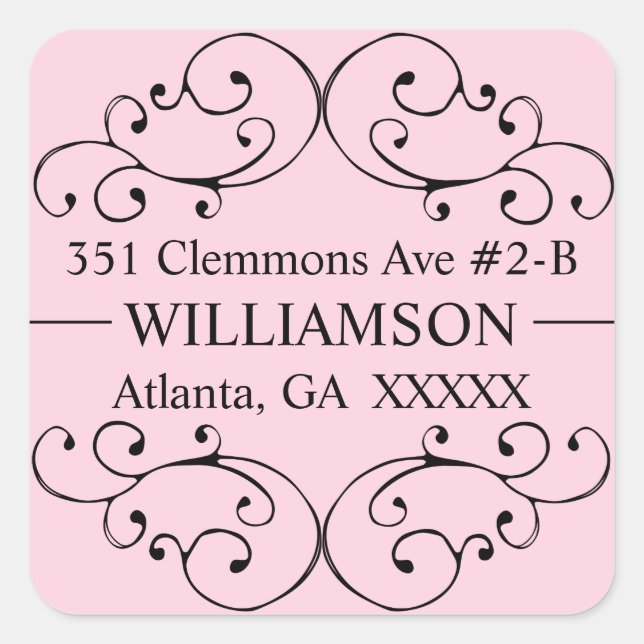 Whimsical Swirl Return Address Label - (Front)