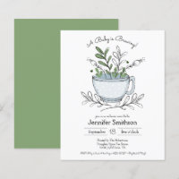 Whimsical Tea Cup Baby Shower Budget Invitation