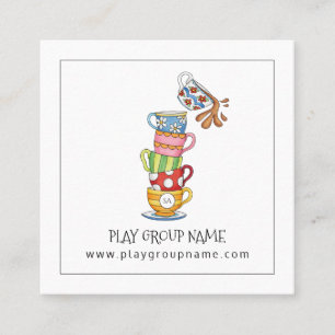 Whimsical Tea Cups Mum Play Group Custom Calling Card