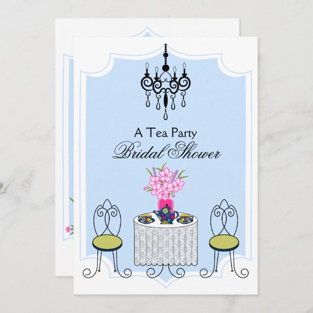 Whimsical Tea Party Invitation (Front/Back)