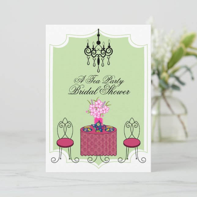 Whimsical Tea Party Invitation (Standing Front)