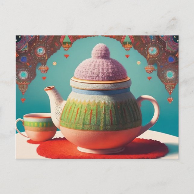“Whimsical Tea Time” Postcard (Front)